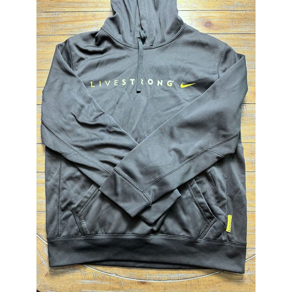 Nike Therma Fit Livestrong Hoodie Mens Small Gray Pullover Sweatshirt